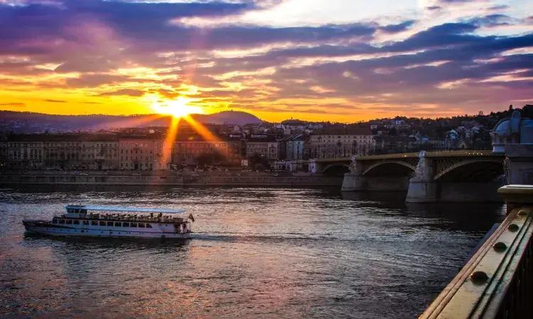 Sun Set at Danube River Budapest